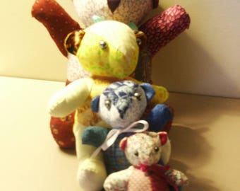 cotton patchwork series multicolor bear