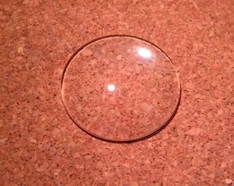 2 big cabochon-30 - mm round clear glass magnifying PF38