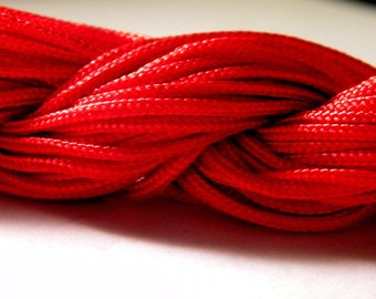 12 M Fil macrame Shamballa-red - AL 2 2 mm nylon cord