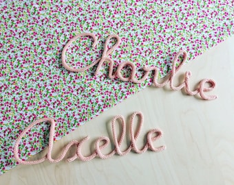 Knitting first name or Word or decoration woolen customizable at will