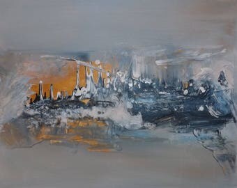Panel abstract contemporary modern signed LV