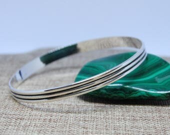 Sterling Silver Patterned Bangle Bracelet