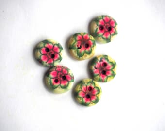 BUTTON out of clay polymer clay 13 mm for shirt or vest or scrapbooking