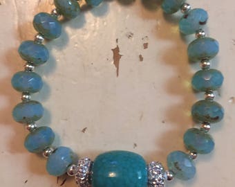 Turquoise/silver bracelet