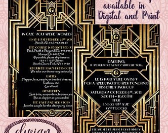 Art deco invitations | Etsy