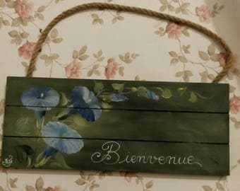 door plate has hanging hand painted