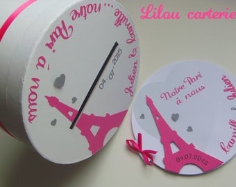 Wedding urn round PARIS theme