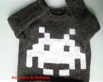 sweater with pixel pattern