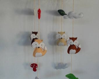 "Fox" felt and Driftwood mobile