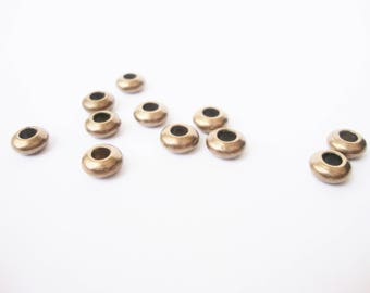 25 Antique bronze spacer beads boho chic twist design lead and