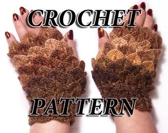 PATTERN Dragon Scale Fingerless Gloves, Crocodile Gloves, Instant Download, DIY