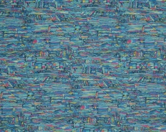 Coupon - 33.3 cm x 135cm Liberty of London fabric - blue. "Belief".
