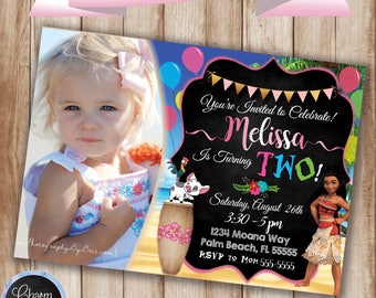 Moana Birthday Invitation, Picture Moana Invitation, Moana Birthday Party Invitation, Moana Party, Digital Invitation, Baby Moana Invitation