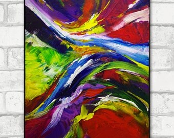 The fire bird, colorful and vibrant abstract painting