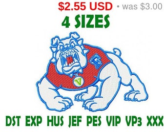 Sale 15% Fresno State Bulldogs embroidery design logo / embroidery designs / INSTANT download machine embroidery pattern