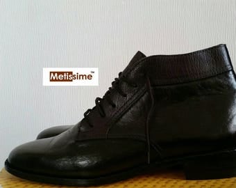 Boots leather man made heel 3 cm