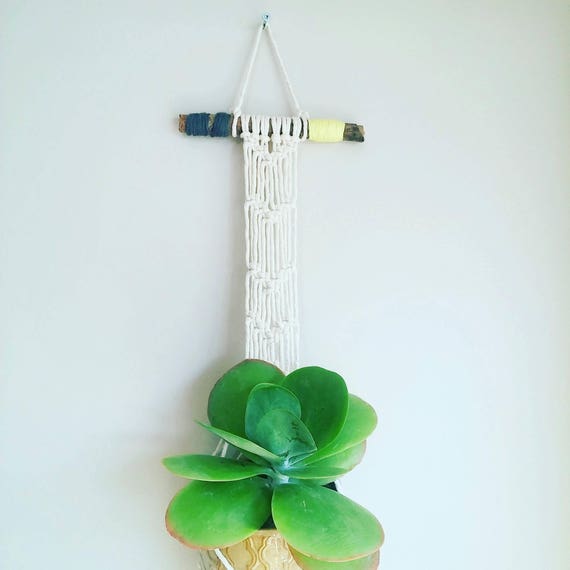 Macrame Hanging Planter Wall Accent Bohemian Decor Dorm