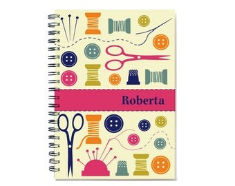 2017 2018 Personalized Planner, Seamstress Present, Seamstress Gift Idea, weekly planner, needle, thread SKU: pli sewing