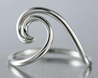 ON SALE TODAY Silver Wave Ring, Ocean Jewelry, Nautical Design, Sterling Silver Ring