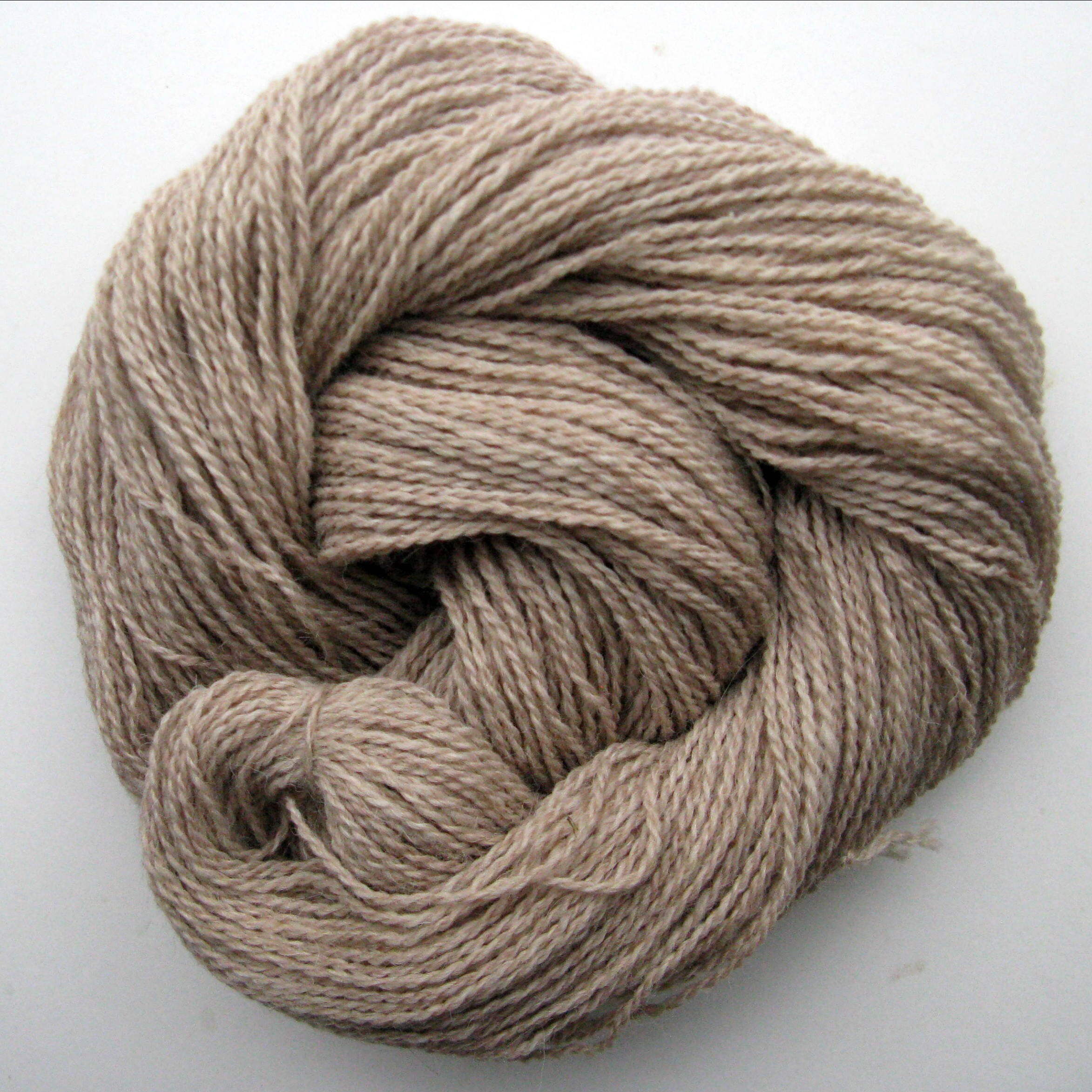 Tan Yarn, Alpaca and Corriedale Wool Yarn, Beige Sport Weight, 250 