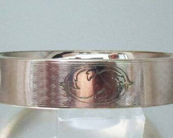 Antique Victorian Gold Filled Etched Wide Bangle Bracelet S.B. Co