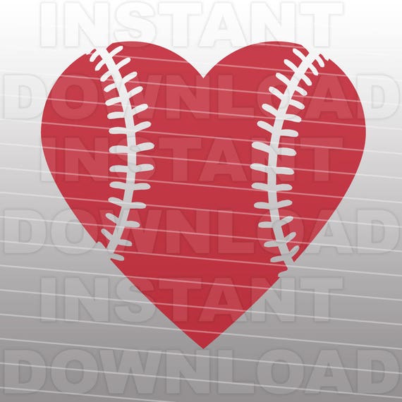 Baseball Heart SVG File Cutting Template-Clip Art for