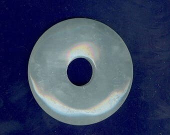 CLEARANCE 45mm White Agate Gemstone PI Donut Focal Pendant Bead Doughnut 9204S