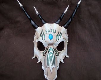Southwestern Dragon Skull Leather Mask ... leather dragon mask masquerade costume mardi gras halloween burning man fantasy skull