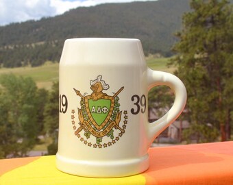 vintage 30s Alpha Delta Pi ADPi beer mug stein college sorority greek formal chuckling charlie 1939