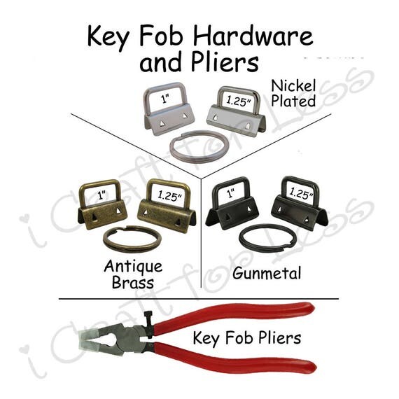25 Key Fob Hardware with Key Rings and Pliers Combo Plus