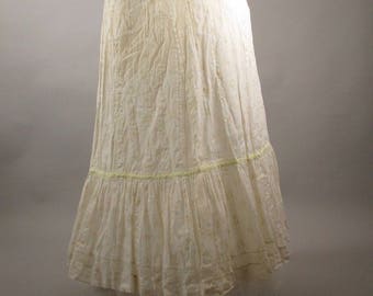 Antique Victorian 1880s Floral Cotton skirt