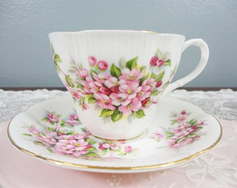 Royal Albert Apple Blossom English Bone China Teacup and Saucer