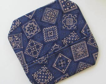 Baked Potato Bag, Microwave Potato Bag, Bread Warming, Vegetable Steaming, Hostess Gift, Bridal Gift, Blue Bandana