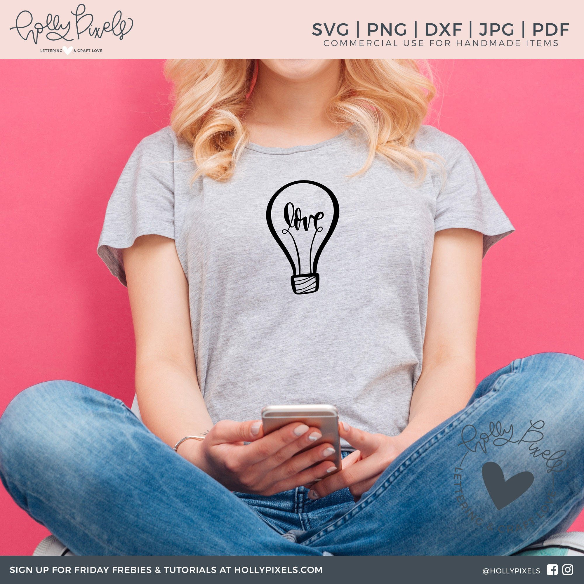 Download Love SVG Lightbulb Valentine SVG File for T-shirt Hipster Girl