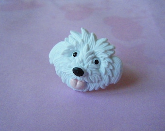 Dog's head ring ♥♥♥♥ ♥ white ♥