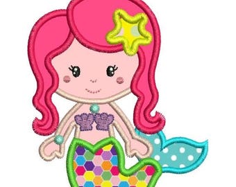 SALE 65% OFF Applique Mermaid Machine Embroidery Designs - 4x4 and 5x7 - Instant Download Sale