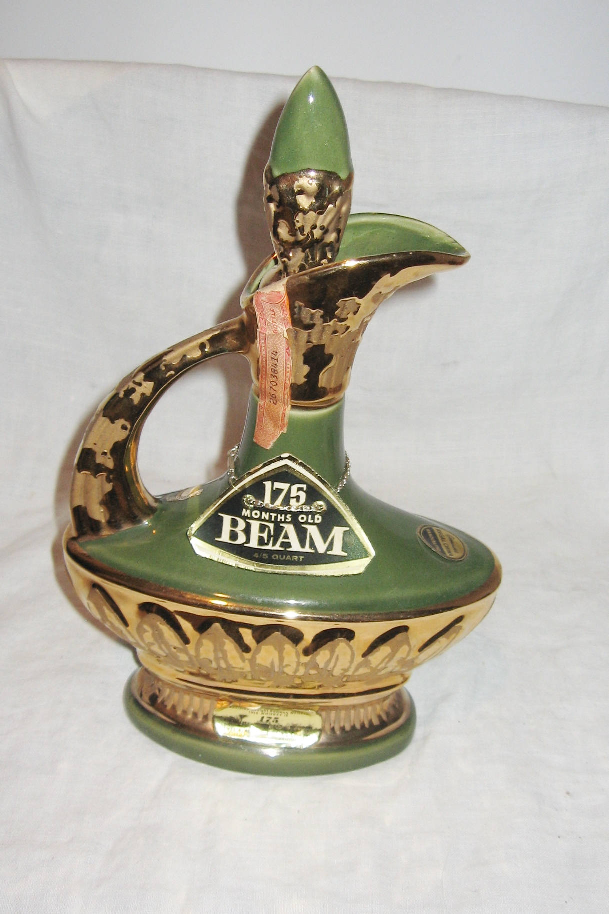 Jim Beam Green 175 Gold Decanter Bottle Regal China 1967