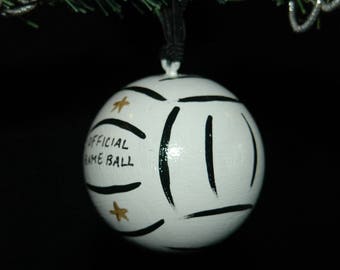 Volleyball - Hand Painted Ornament - Personalized - Solid Wood