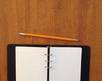 black vinyl binder mini journal school supplies vintage purse sized