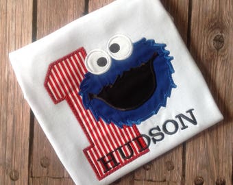 Boys Cookie Monster Birthday Shirt,Sesame Street Birthday Shirt, Cookie Monster Birthday Shirt,First Birthday Shirt,Boys 2nd Birthday