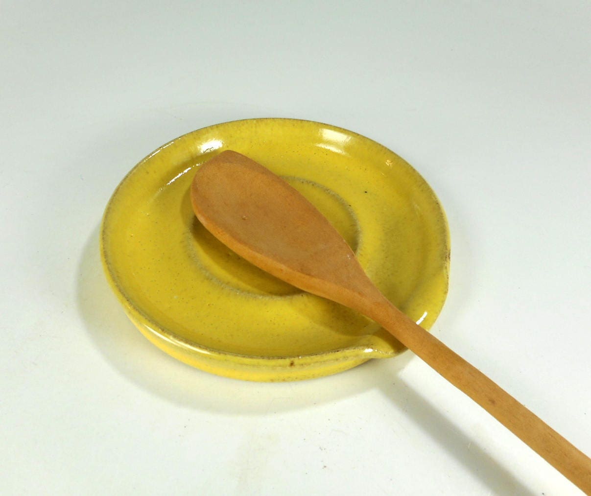 Pottery large spoon rest ceramic spoon holder dish stoneware