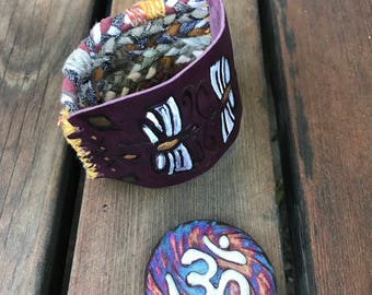 Eco Cuff BRACELET, fiber cuff bracelet, folk leather bracelet, butterfly bracelet, braided cuff bracelet, eco cuff, zen bracelet Zasra