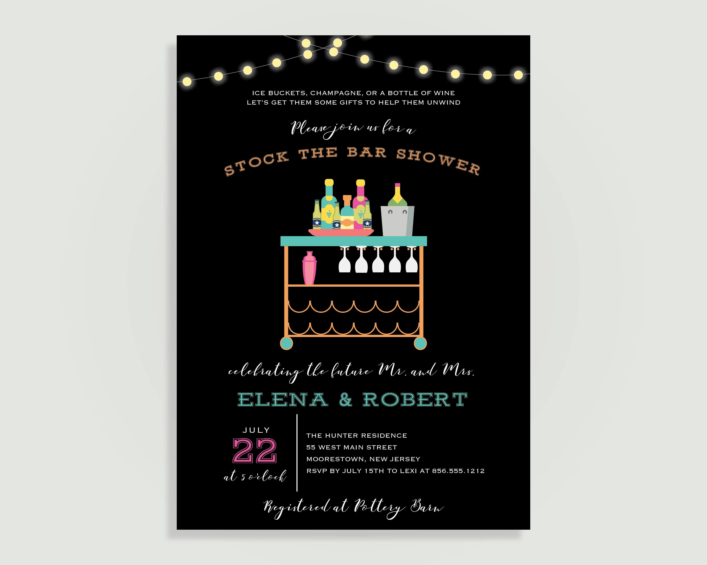 Stock the bar Invitation Bridal Shower Engagement Party