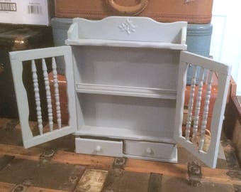 Spice Rack, Wooden Spice Rack, Wall Storage Box, Blue Spice Rack, Nailpolish Storage, Blue Wood Holder