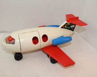 vintage FisherPrice little people jet airplane pretend play children's toy 183
