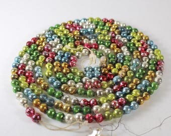 Vintage Glass Bead Garland Christmas Garland 1950s Christmas Tree Holiday Decor B228