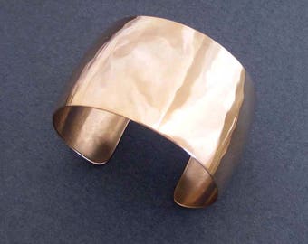 Domed Bronze Cuff Bracelet Hammered Bronze Metal Convex Cuff Modern Jewelry Bronze Anniversary 8th Anniversary Gift