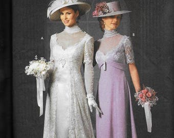 Simplicity 9716 Victorian Wedding Costume Titanic Dress Gown Sewing Pattern UNCUT Size 6, 8, 10, 12
