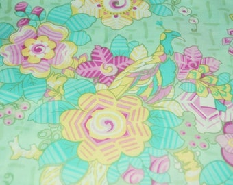 1 Yard GIRLFRIENDS MEGHAN Jennifer Paganelli D1342 - 635 Mint Aqua Pink Sis Boom Free Spirit Feminine Fabric