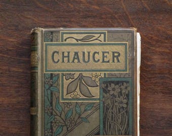 Victorian Chaucer, The Canterbury Tales by Geoffrey Chaucer, antique book